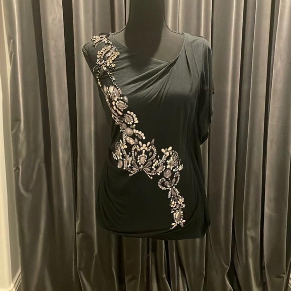 NWT Karen Millen One Shoulder T-Shirt - Picture 1 of 3